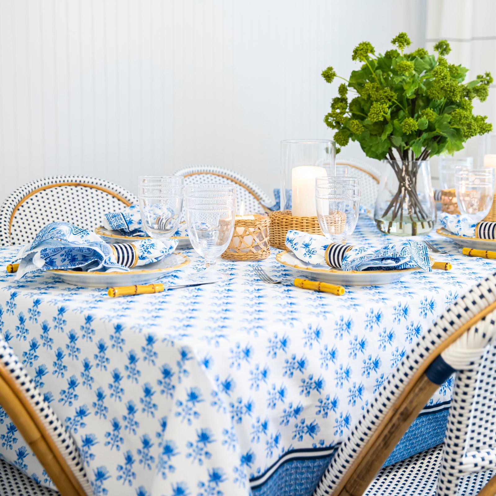 Tulip Block Print Rectangle Tablecloth