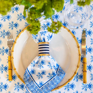 Tulip Block Print Dinner Napkins | Set of 4