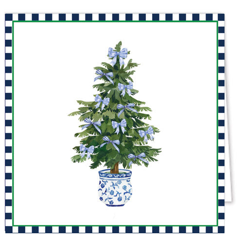 In Stock Gift Enclosure Cards + Envelopes | Blue Bows Christmas Tree