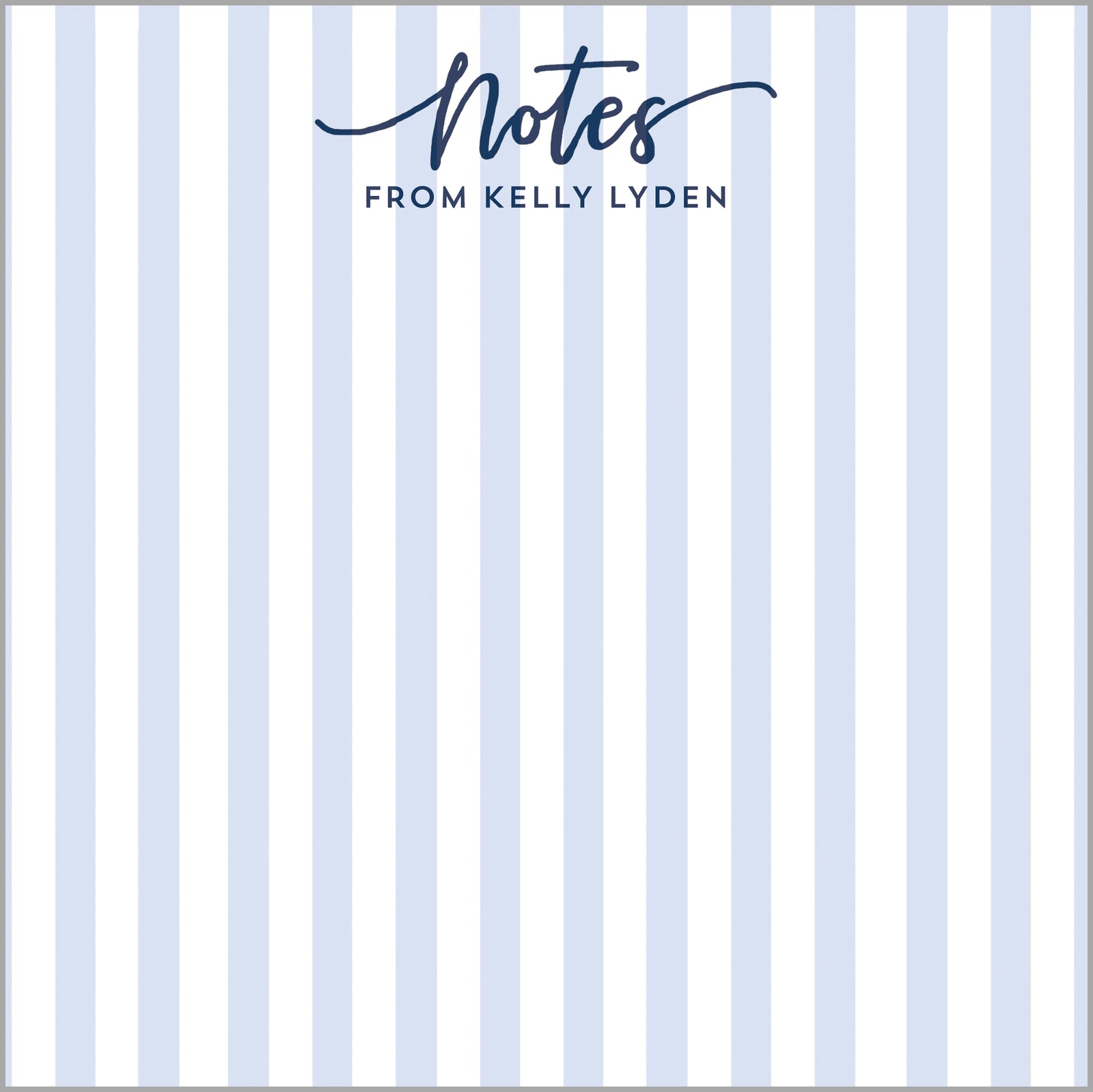 Blue Cabana Stripes Square Slab Notepad | Two Sizes Available