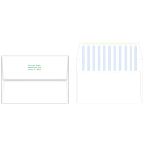 Santa Cabana Stripes Christmas Photo Card | Blue