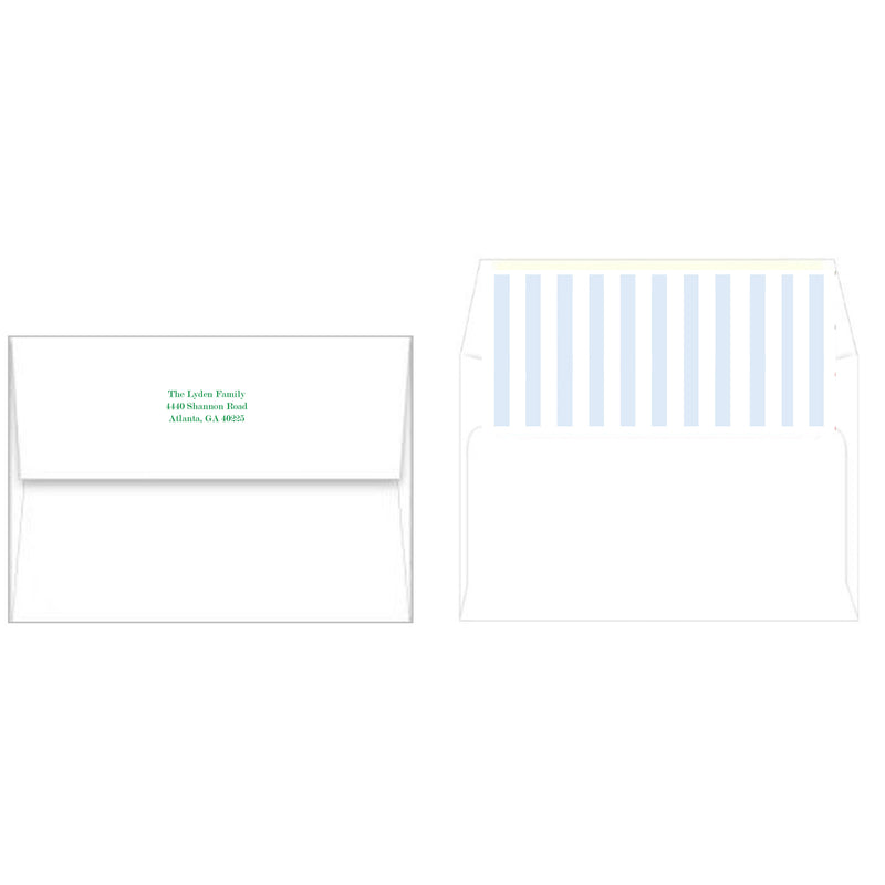 Santa Cabana Stripes Christmas Photo Card | Blue