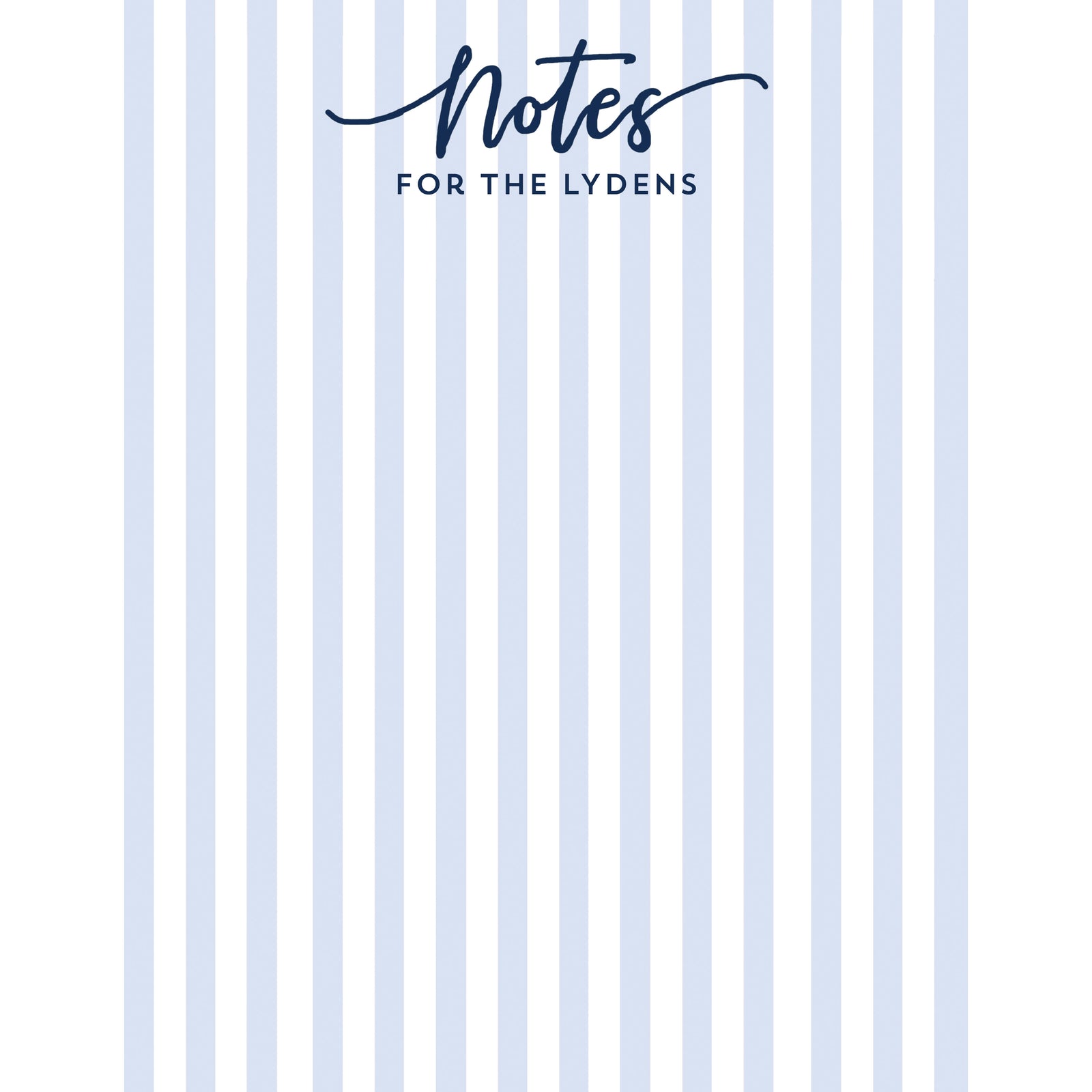 Cabana Stripes Personalized Notepad | Blue