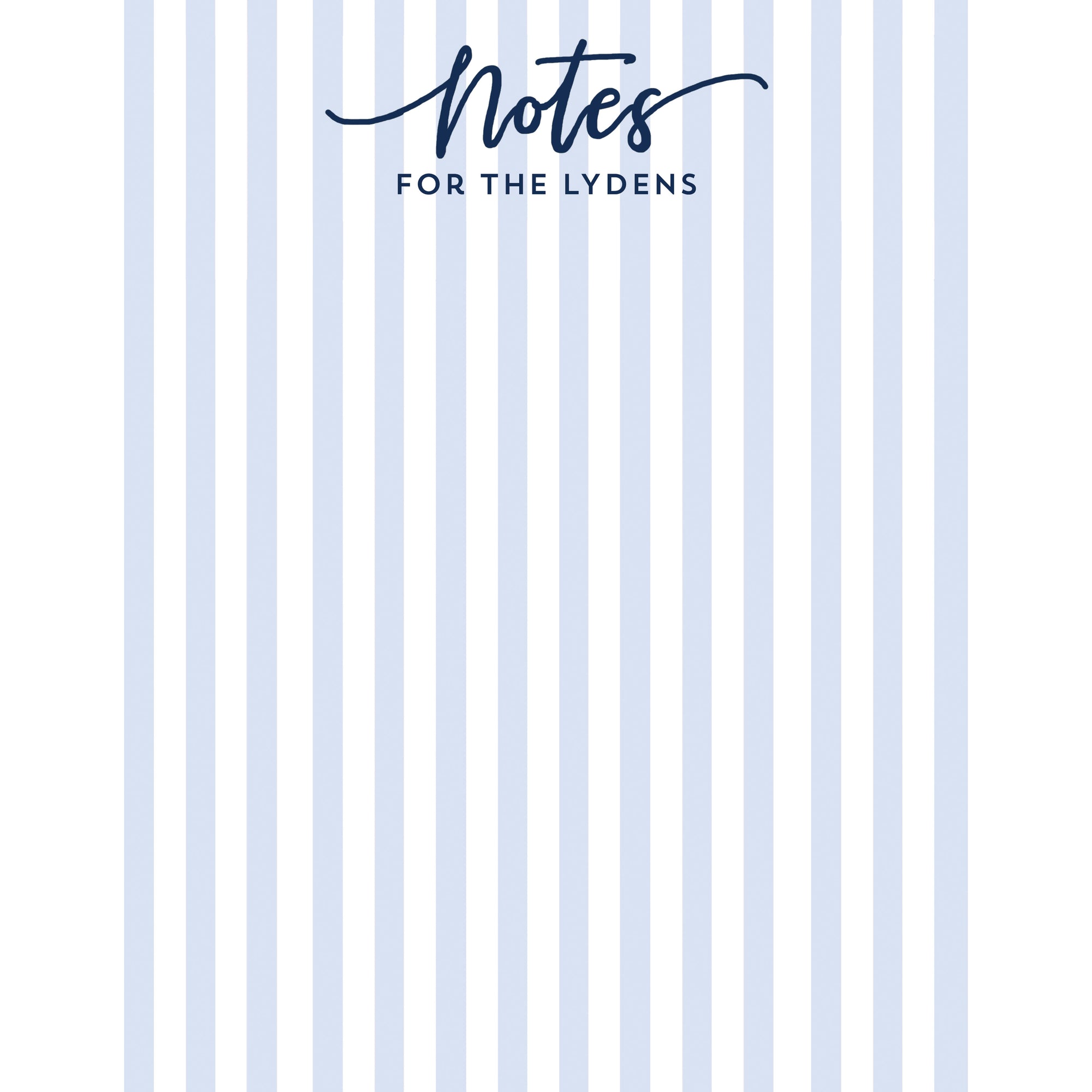 Cabana Stripes Personalized Notepad | Blue