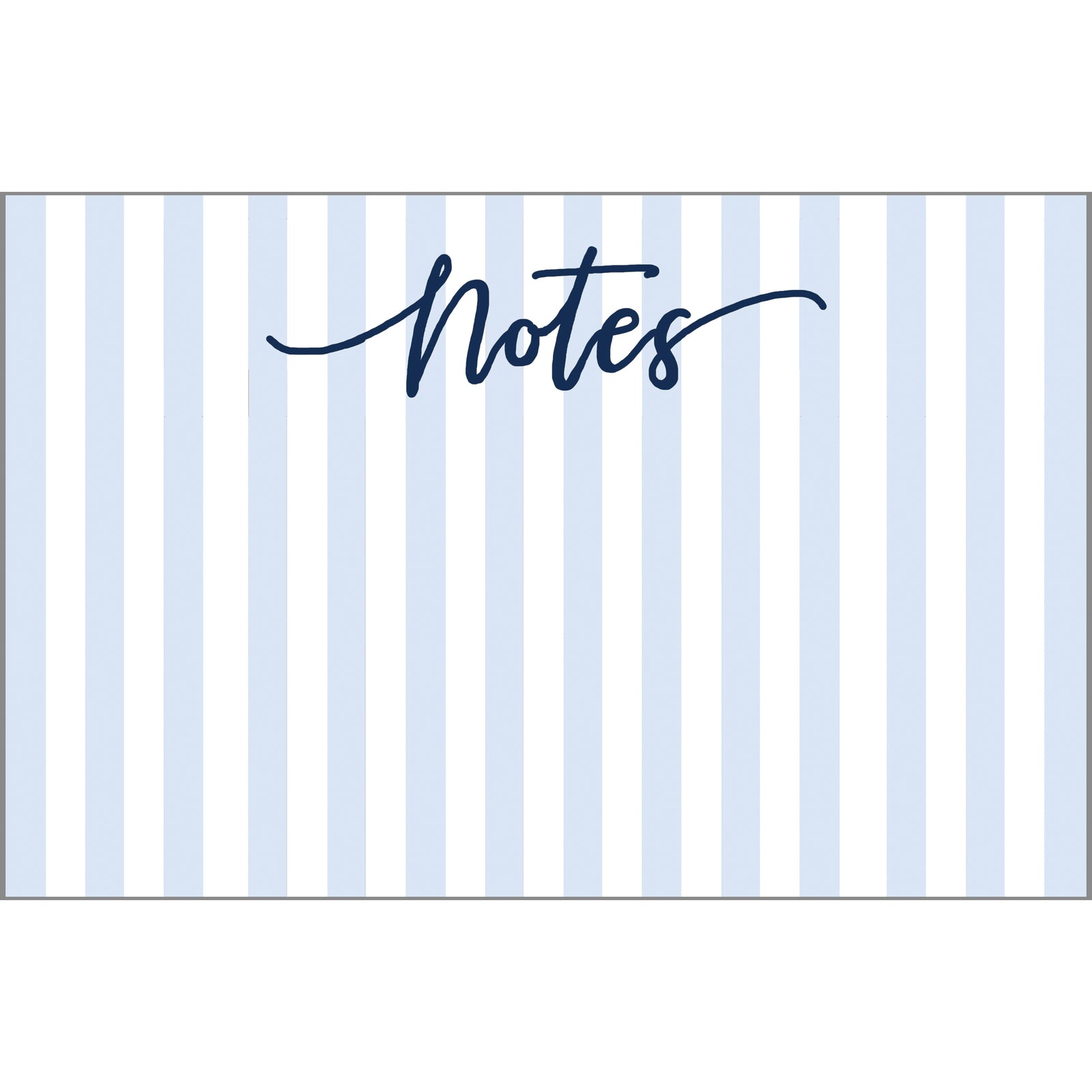 In Stock 8.5x5.5 Blue Cabana Stripes "Notes" Slab Notepad