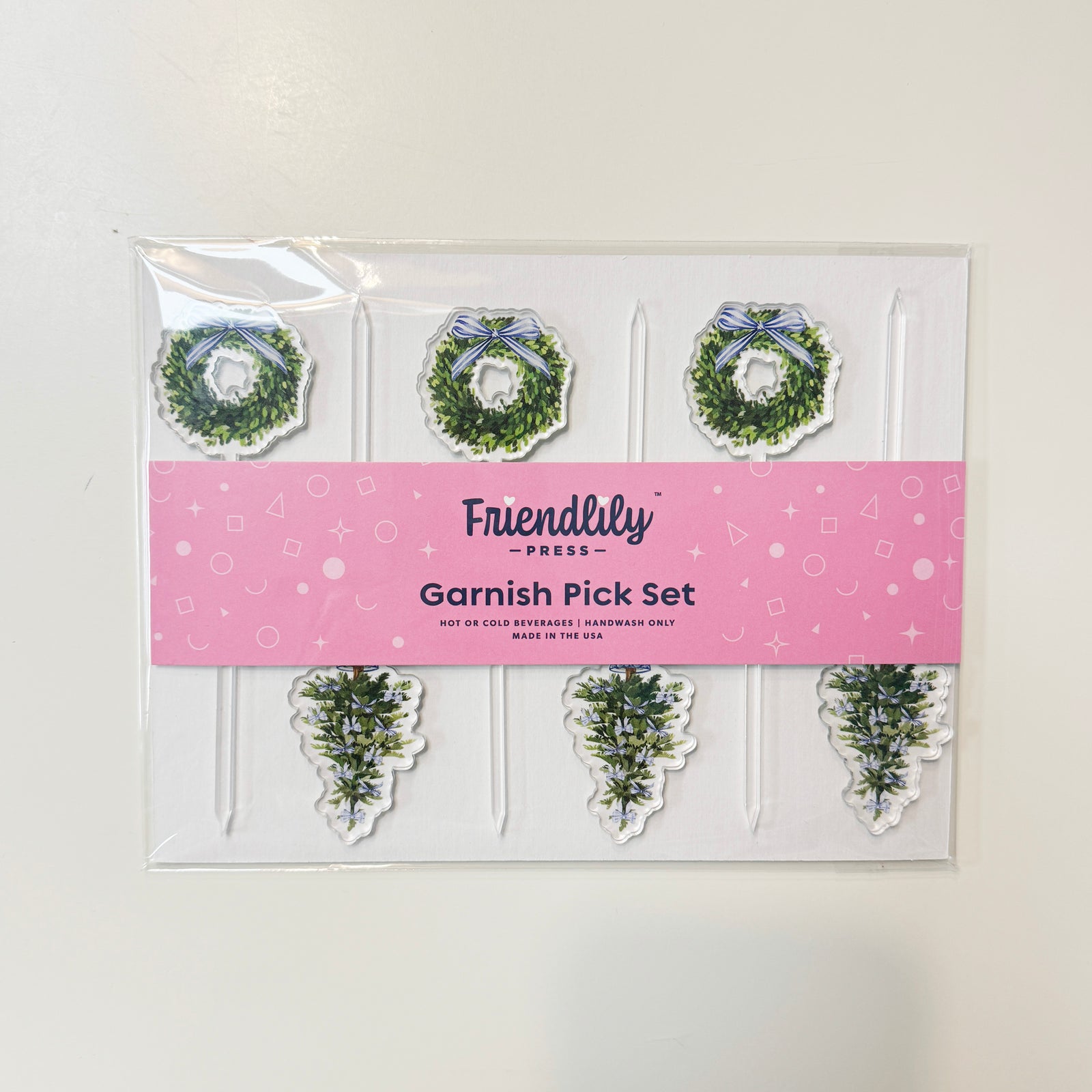 WH Hostess Acrylic Garnish Picks | Blue Christmas