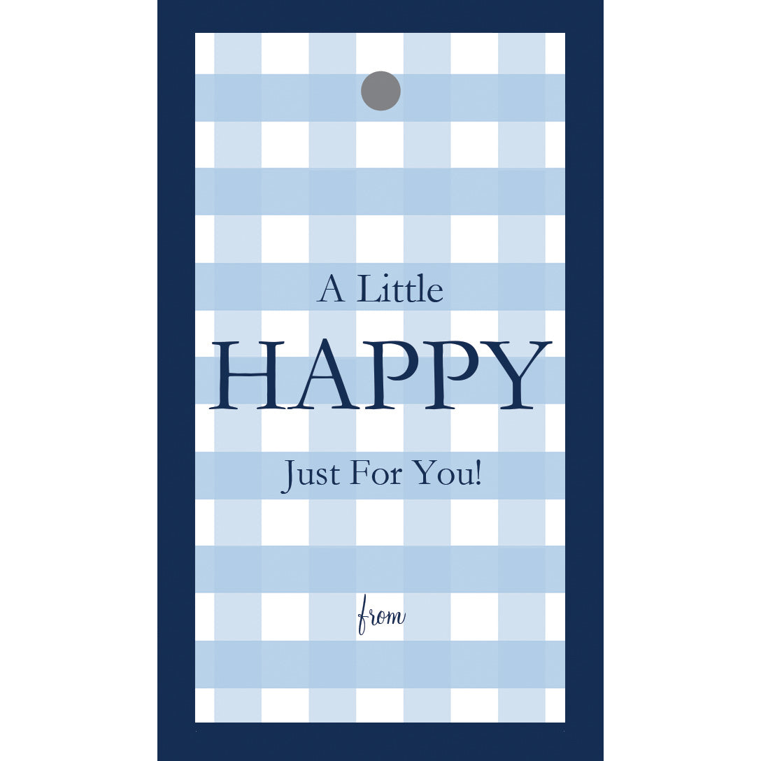 In Stock Gift Tags | Gingham Check "HAPPY"