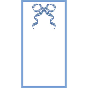 Stock Shoppe: 4.25x8.5 Blue Gingham Bow Notepad