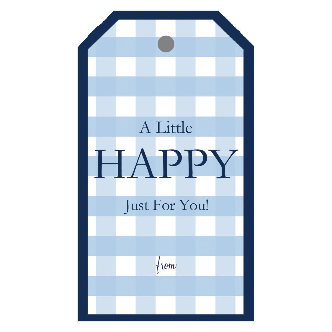 In Stock Gift Tags | Gingham Check "HAPPY"