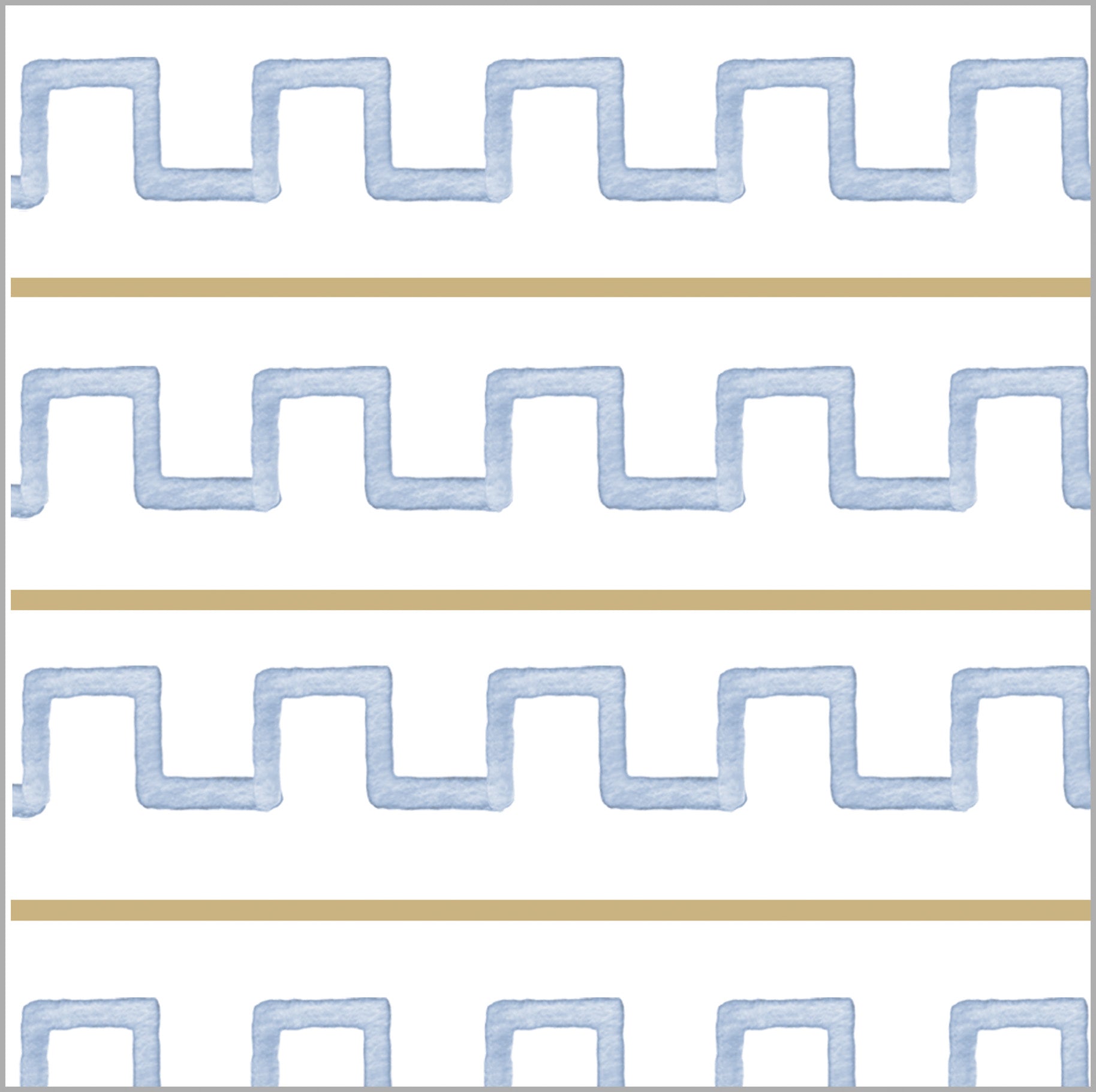 In Stock Greek Key Stripe Gift Wrap Sheets | Tan + Blue