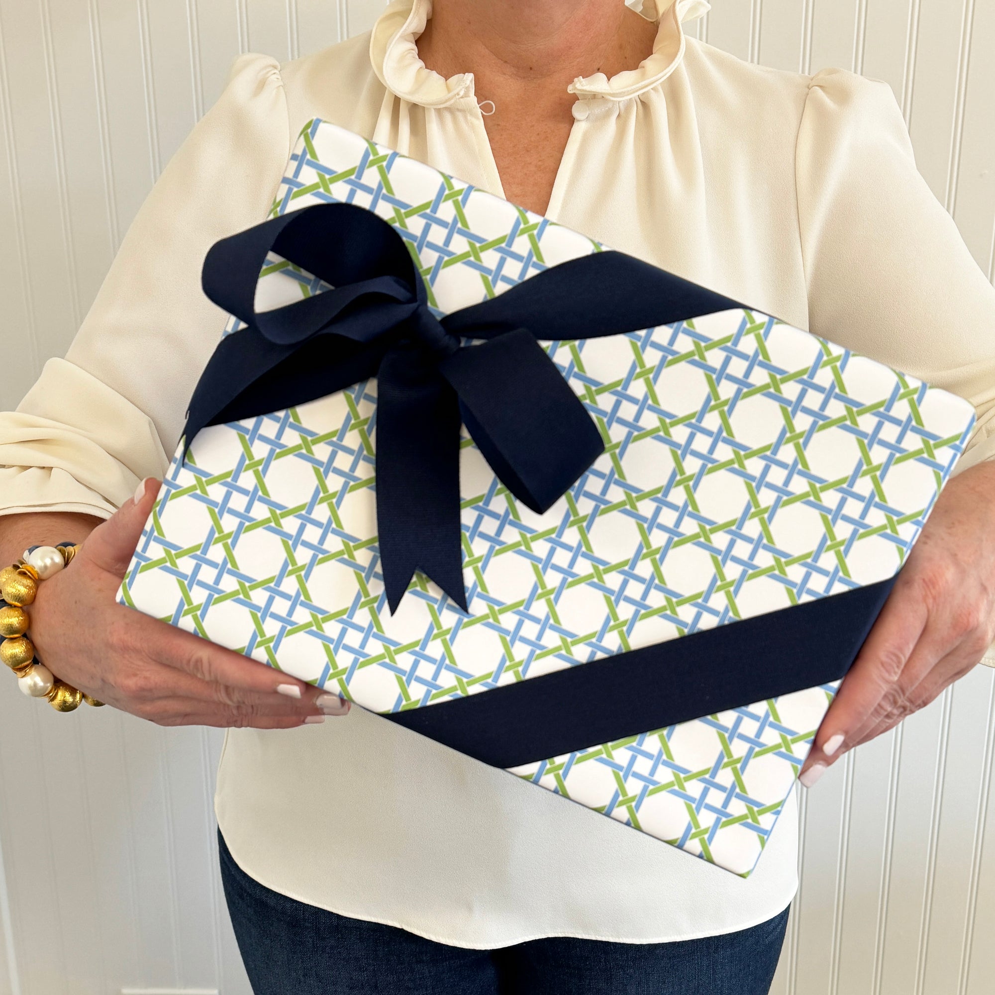 Blue + Green Basketweave Gift Wrap Sheets