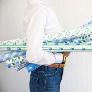 Continuous Roll Gift Wrap | Blue + Green Paisley