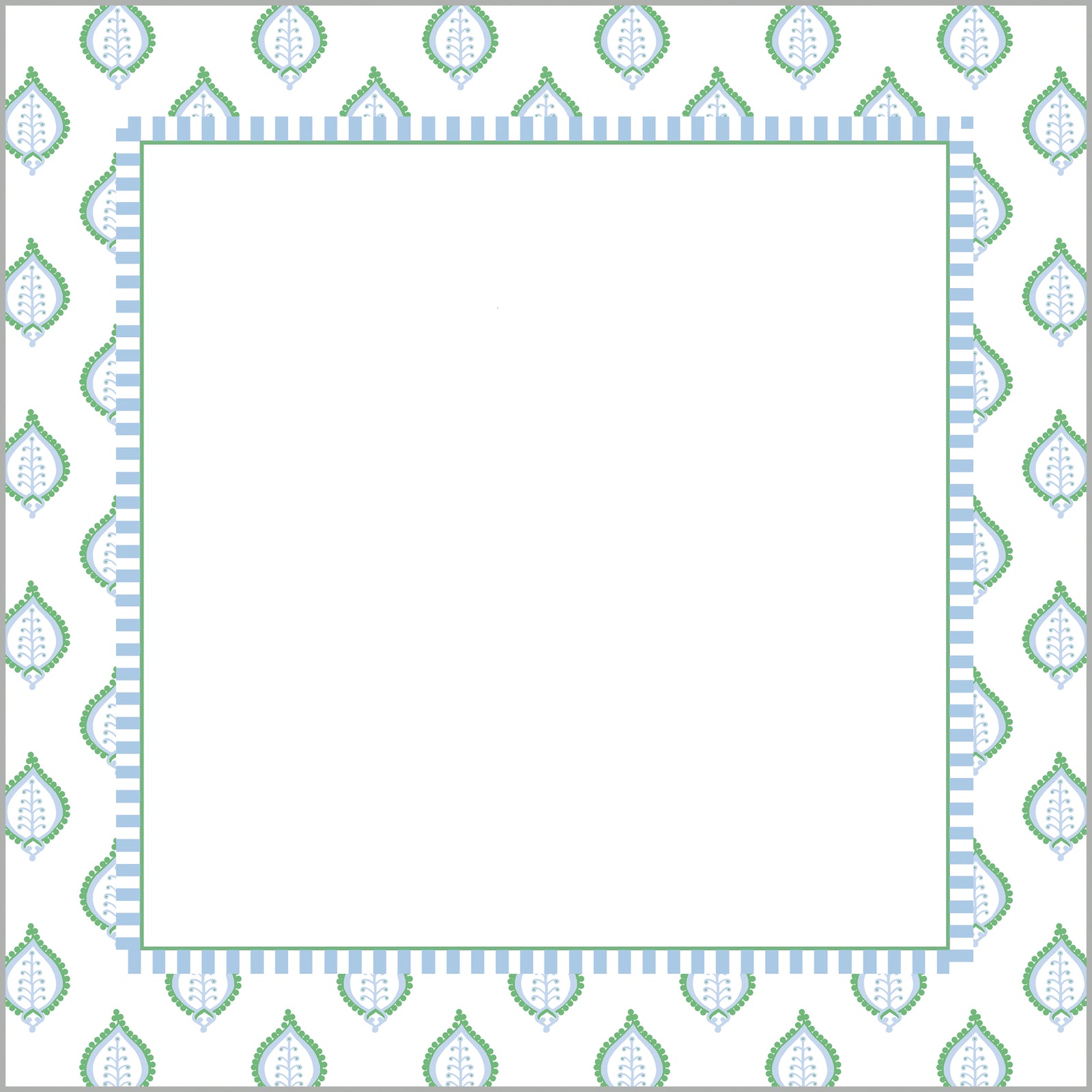 In Stock 8.5x8.5 SLAB Stock Notepad | Blue + Green Paisley