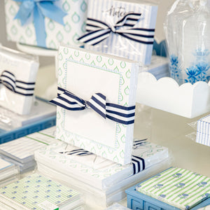 Cornflower Greek Key Lacquered Cocktail Napkin Holder