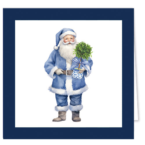 In Stock Gift Enclosure Cards + Envelopes | Blue Santa Claus