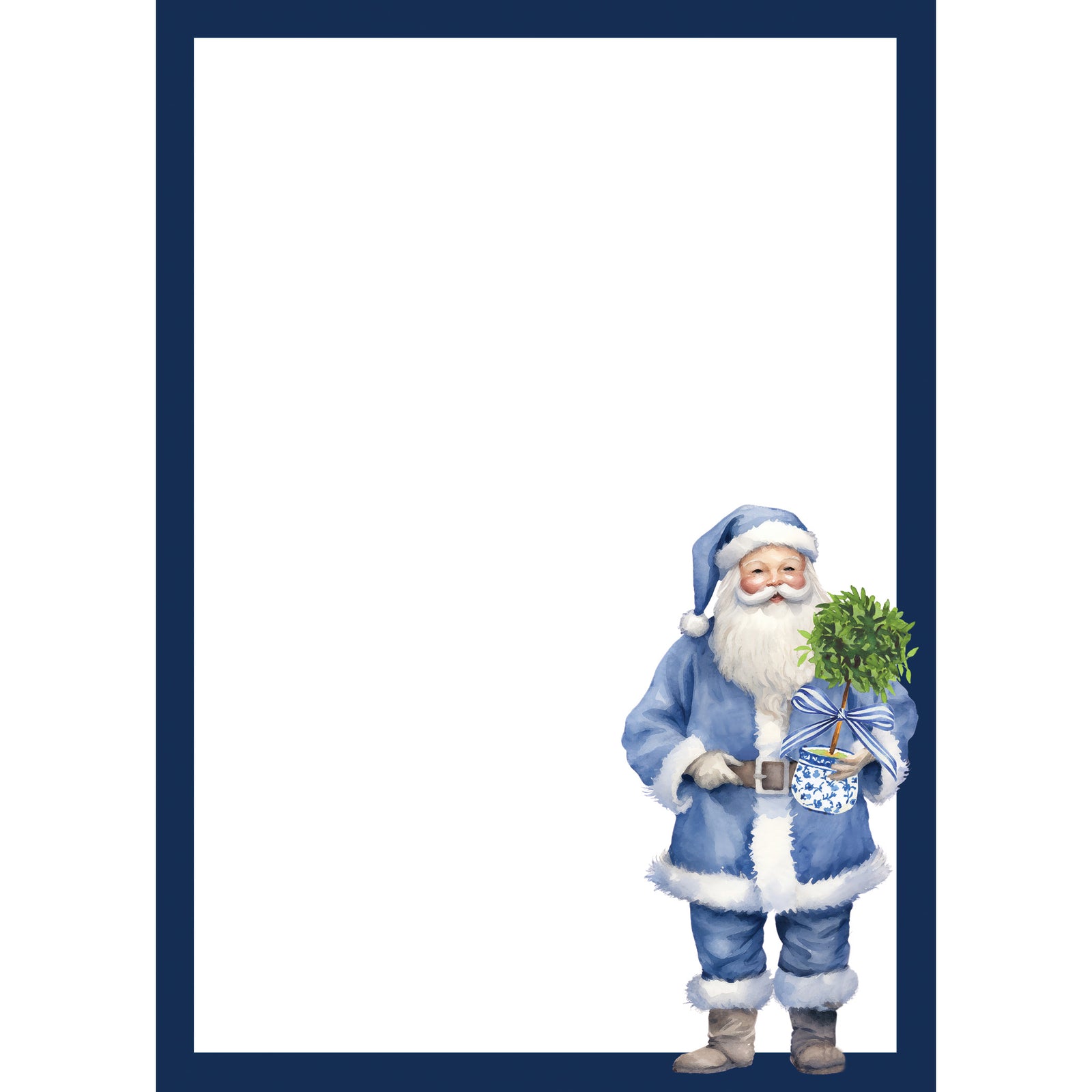 In Stock 5x7 Blue Santa Claus Notepad