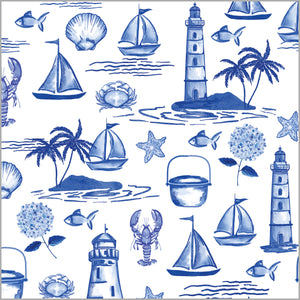 Continuous Roll Gift Wrap | Seaside Toile