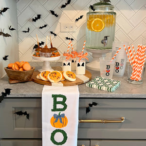 WH Hostess Cotton Tea Towel | BOO Boxwood