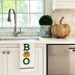 WH Hostess Cotton Tea Towel | BOO Boxwood