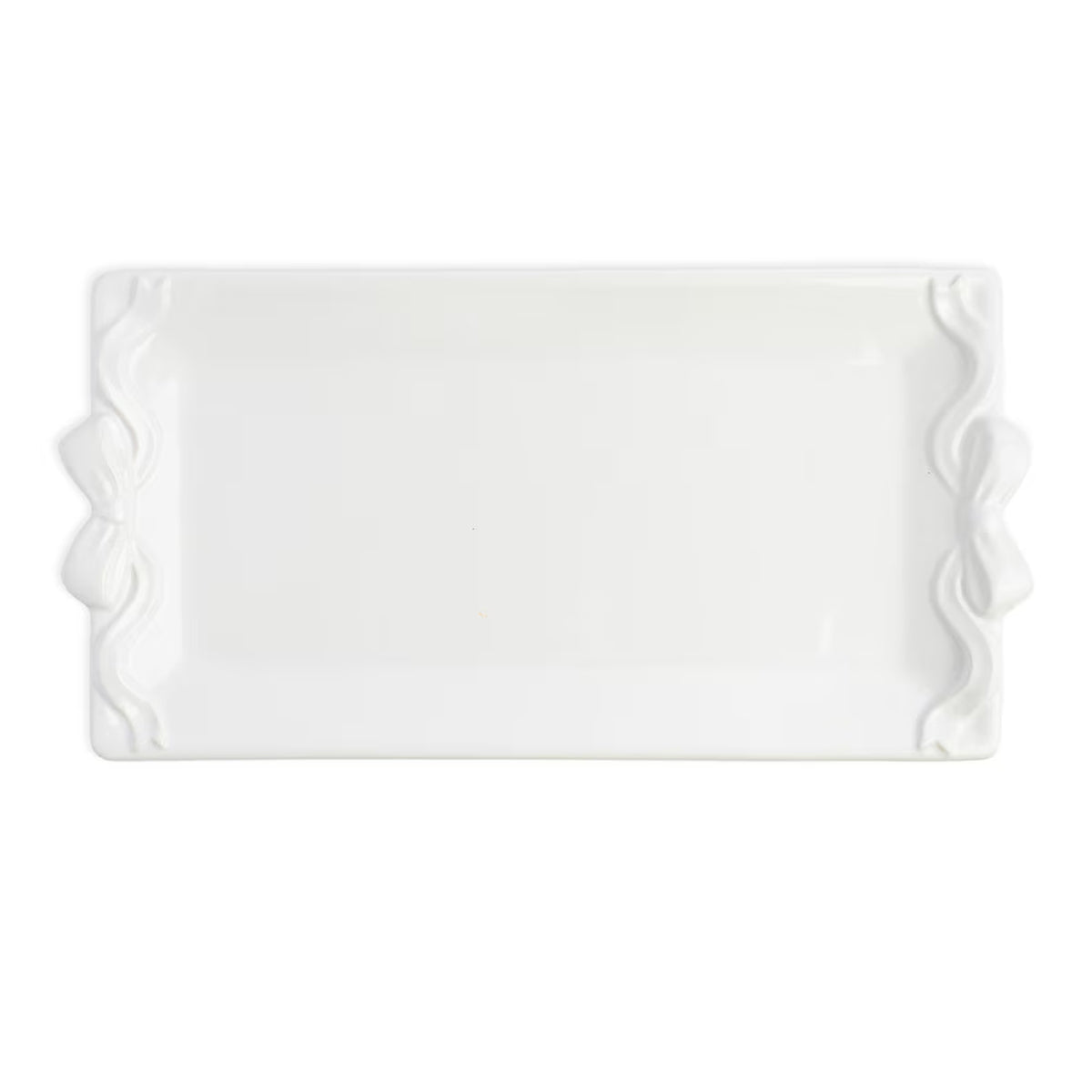 Bundle: Bow Ceramic Platter + Blue Bows Christmas Tree Cocktail Napkins