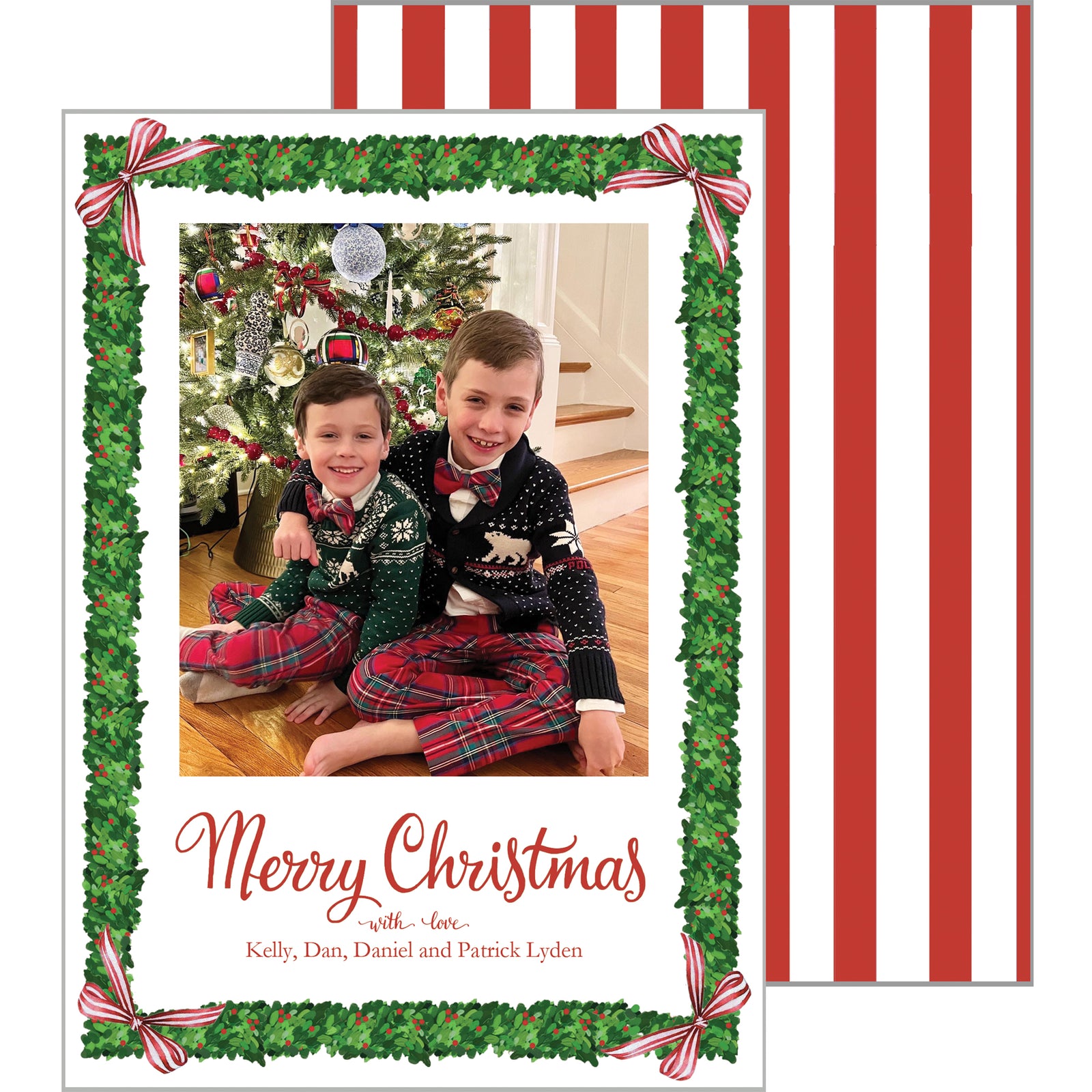 Bows and Boxwood Photo Card