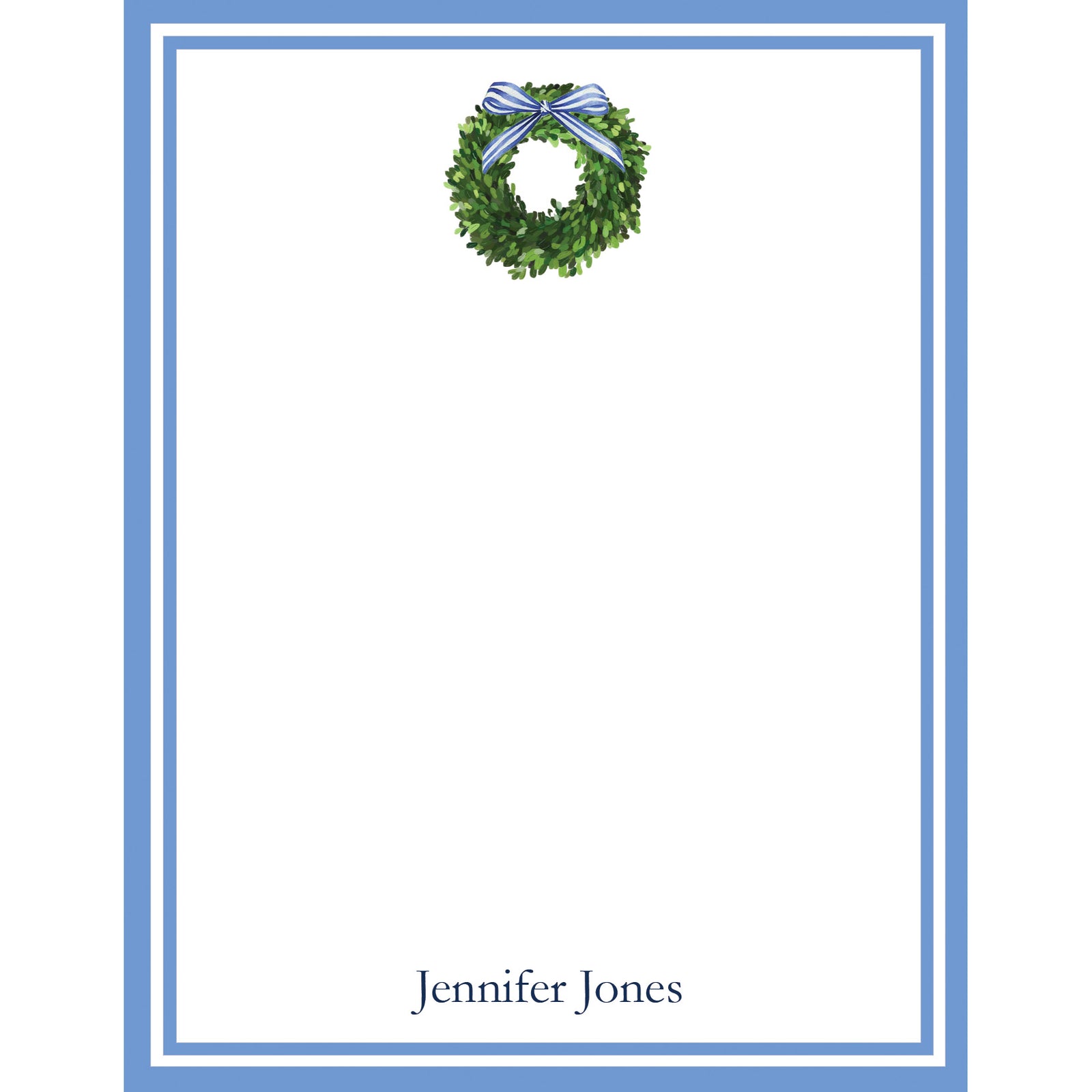 Boxwood Wreath Christmas Personalized Notepad