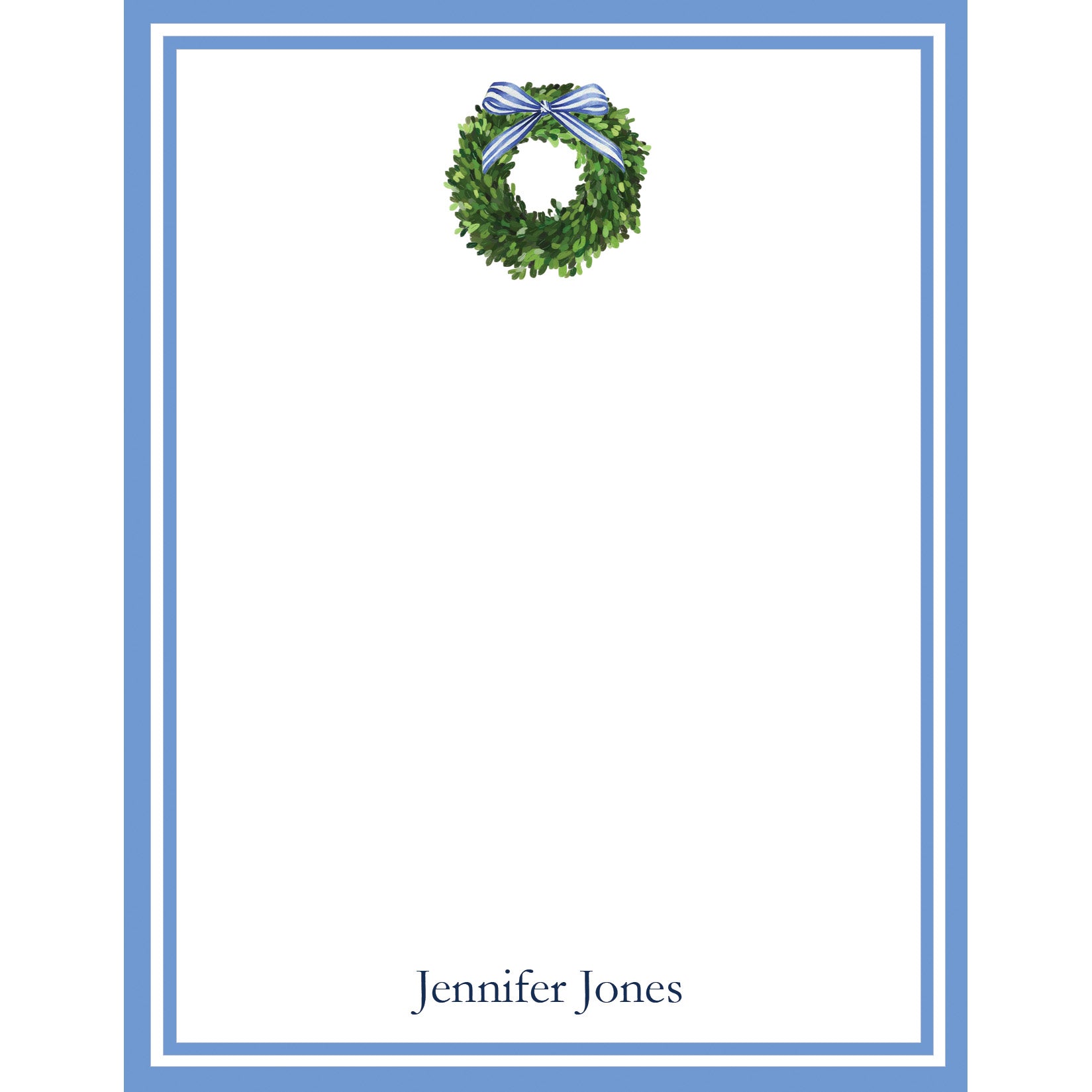 Boxwood Wreath Christmas Personalized Notepad