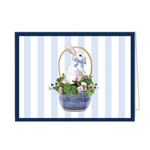 In Stock Folded Notecard Set of 10 | Easter Basket Bunny