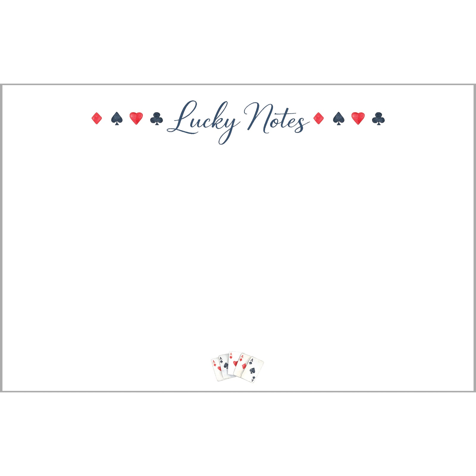 In Stock 8.5x5.5 Lucky Notes Bridge + Canasta Slab Notepad