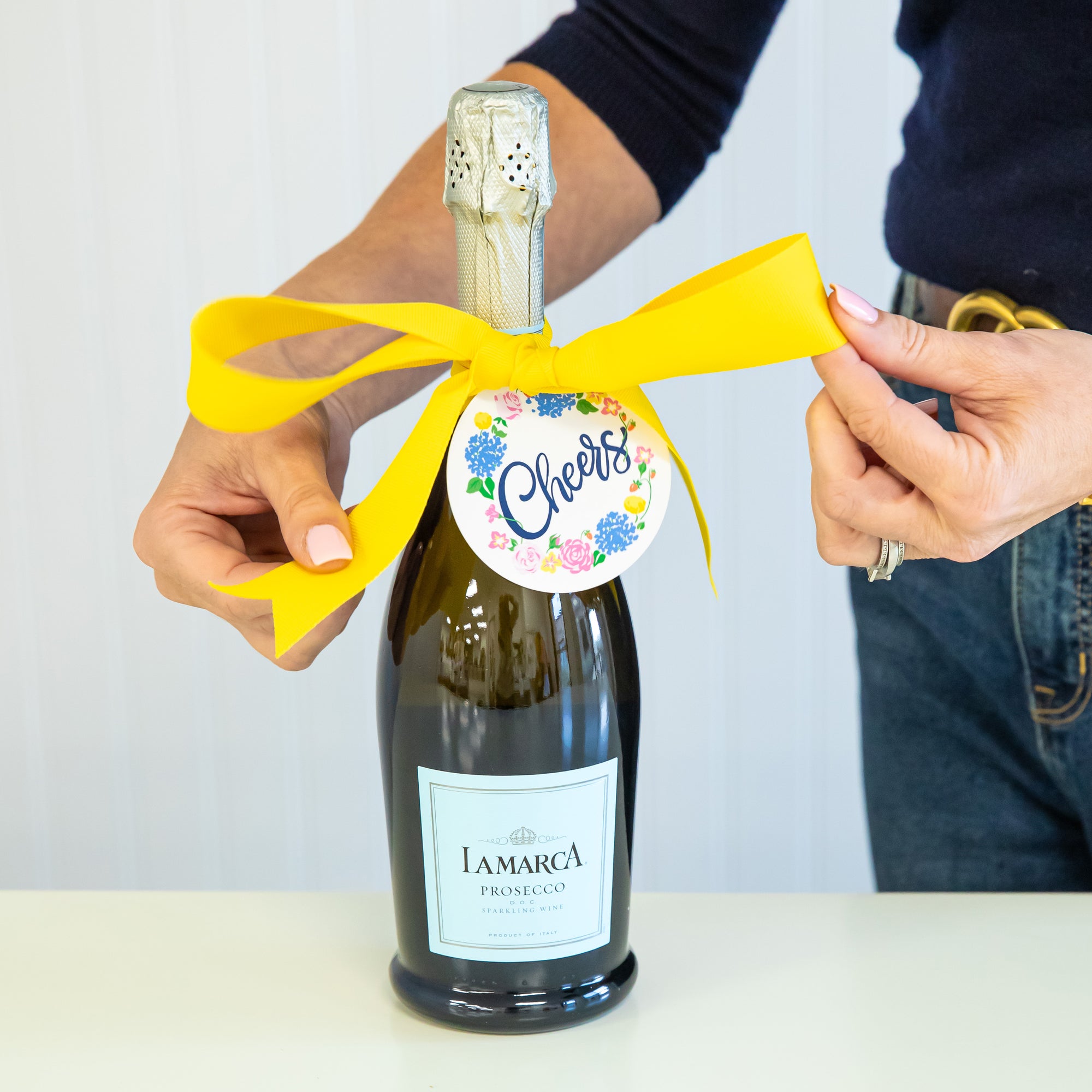 Stock Shoppe: Strawberry Floral "Cheers" Die-Cut Gift Tags