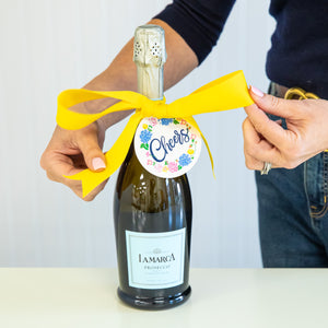 Stock Shoppe: Strawberry Floral "Cheers" Die-Cut Gift Tags