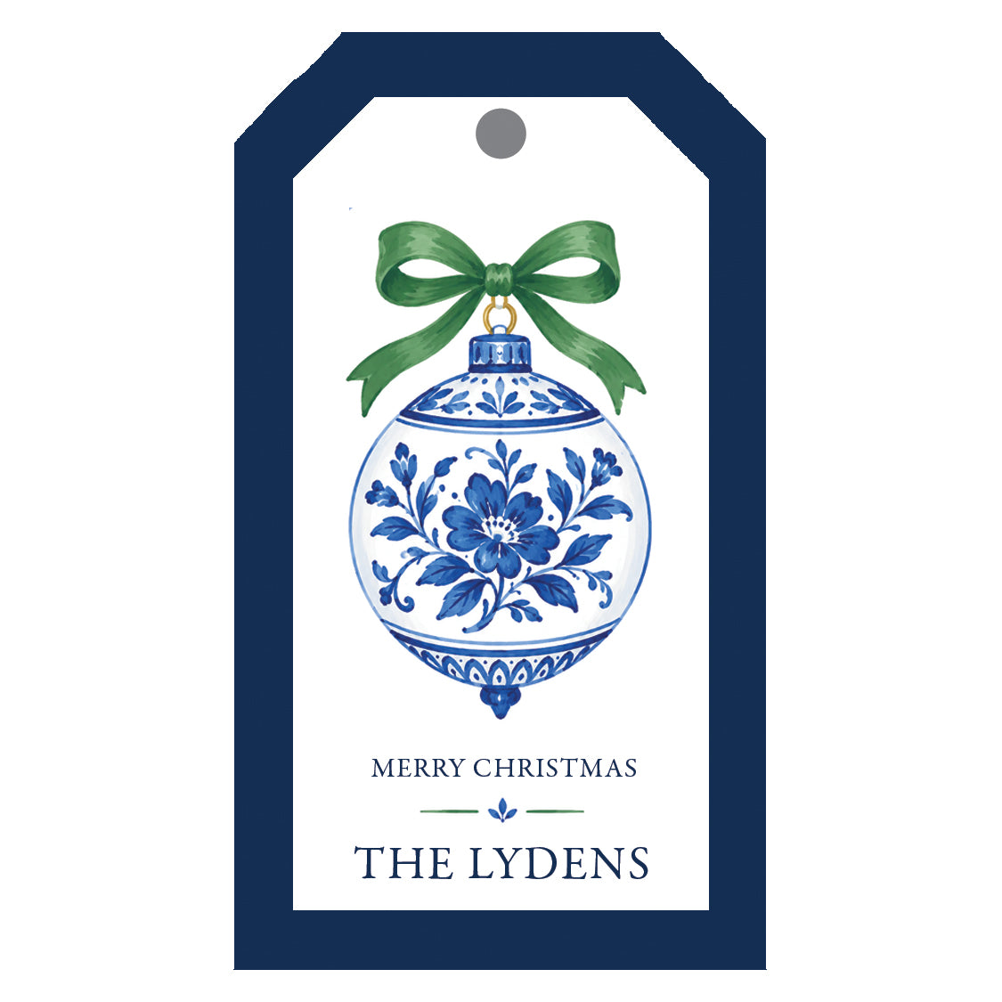 Chinoiserie Ornament Personalized Christmas Gift Tags