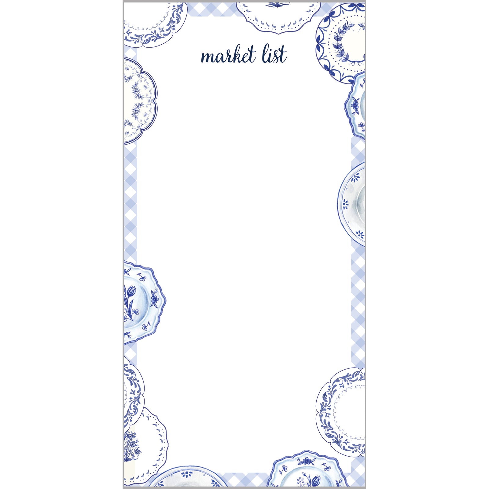 In Stock 4.25x8.5 China Plates Market List Notepad
