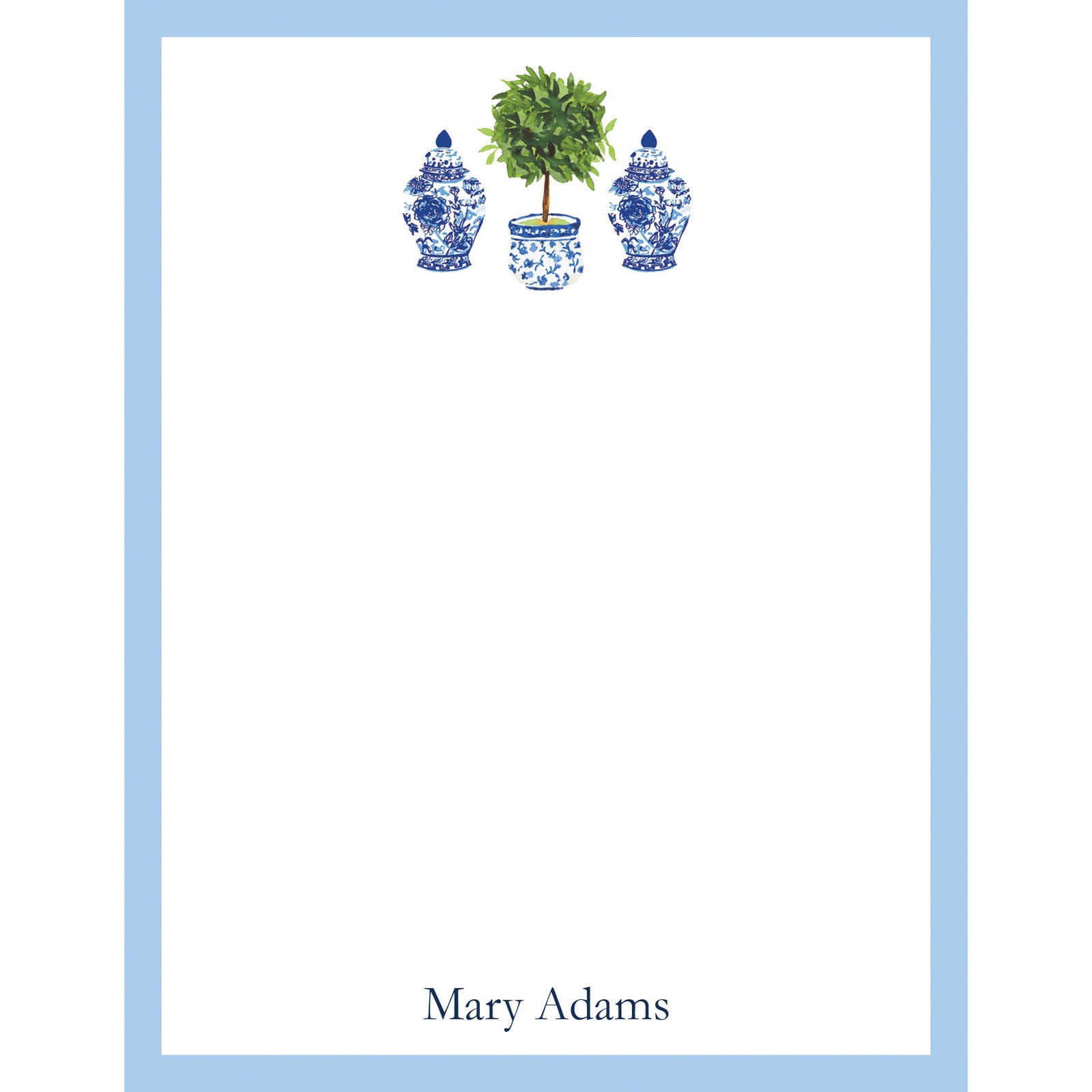 Chinoiserie Topiary Personalized Notepad
