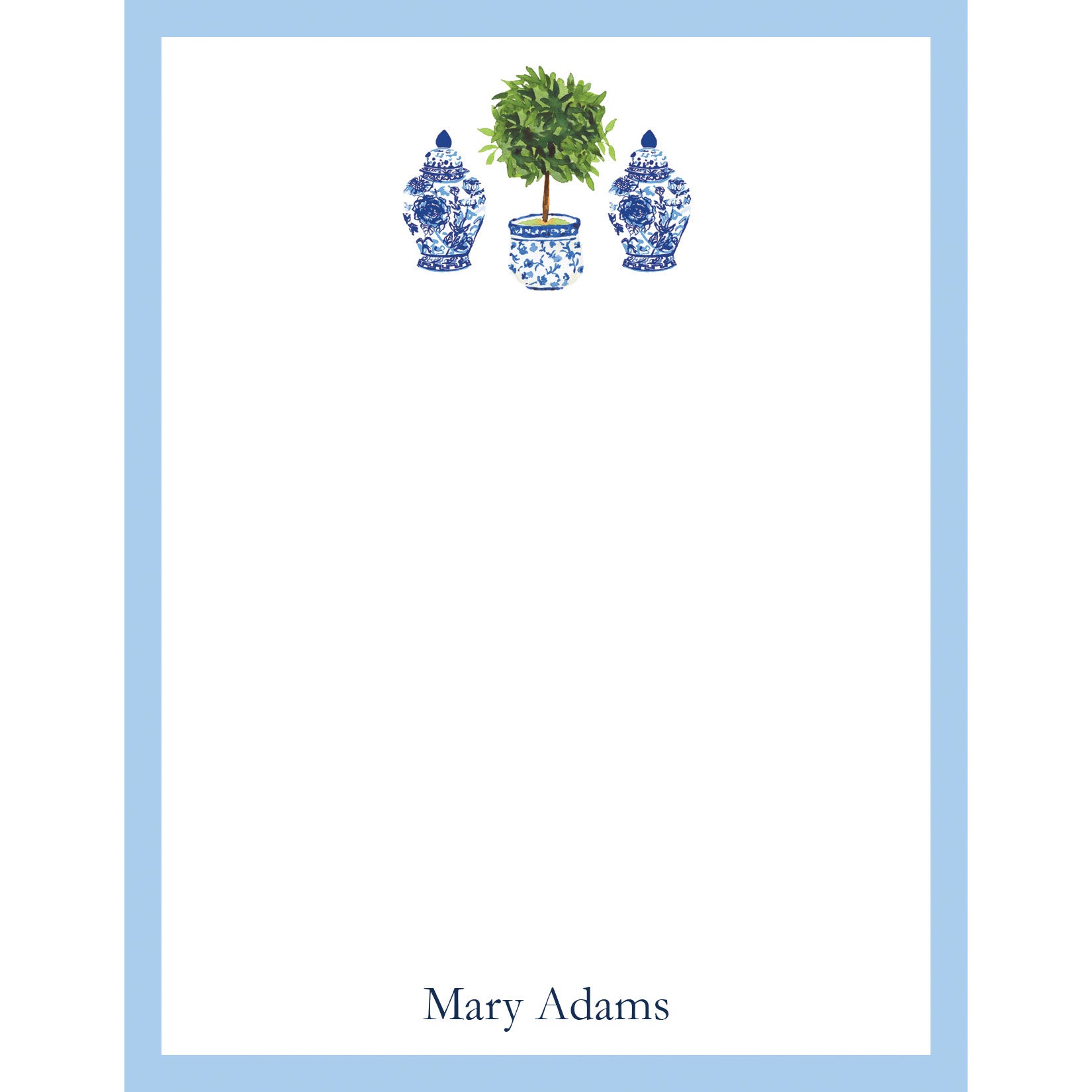 Chinoiserie Topiary Personalized Notepad