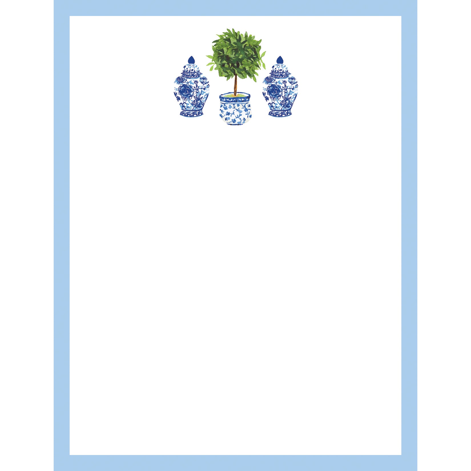In Stock 4.25x5.5 Chinoiserie Topiary Notepad