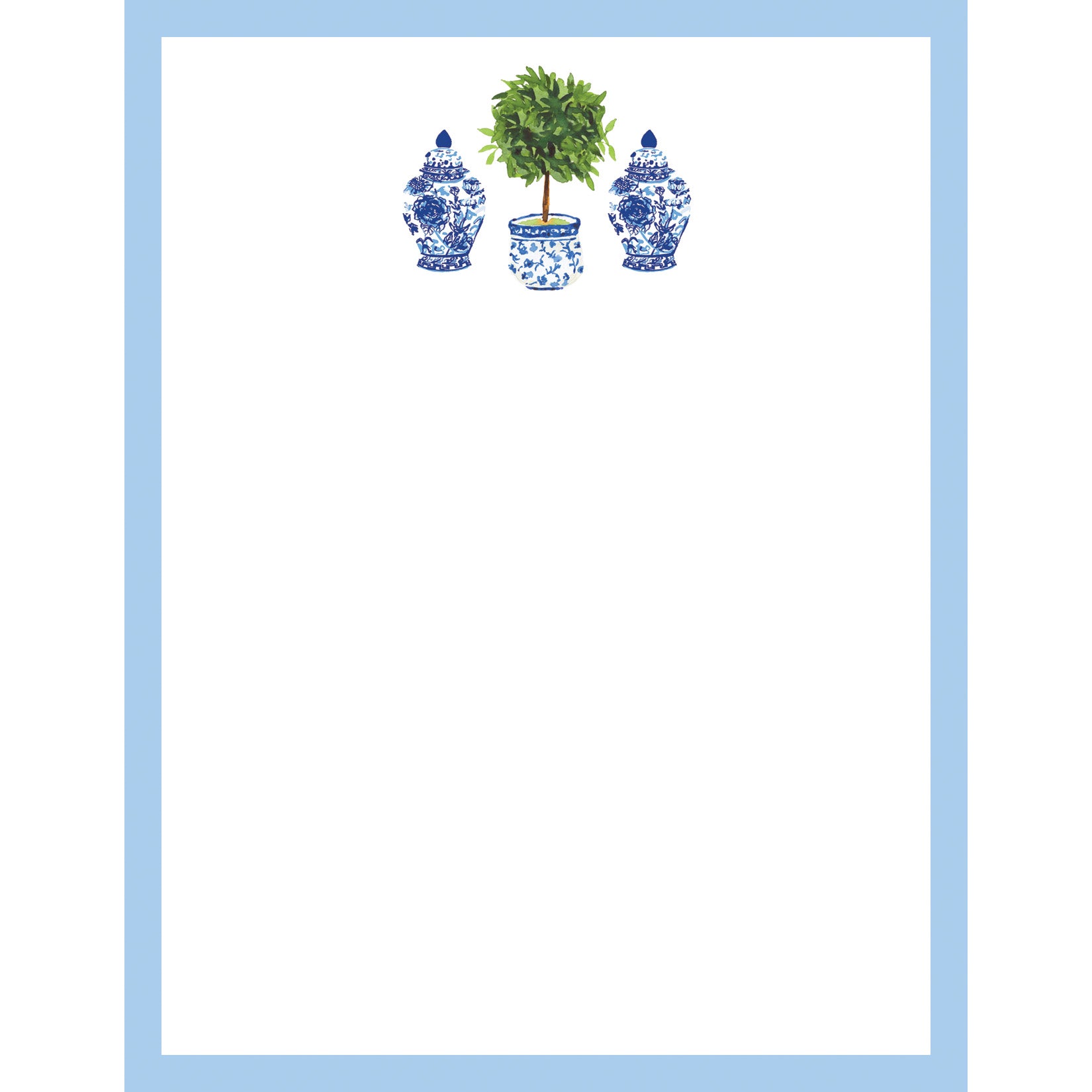 In Stock 4.25x5.5 Chinoiserie Topiary Notepad