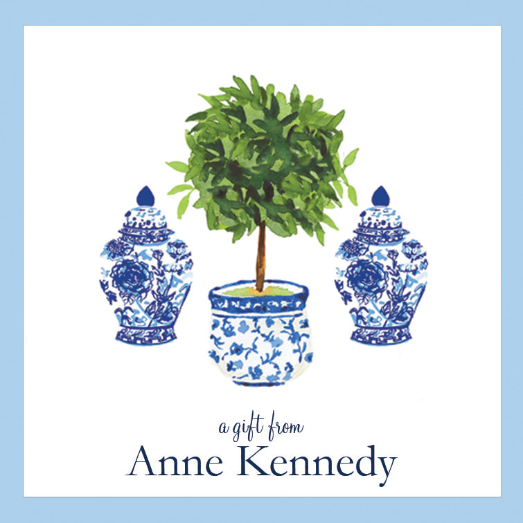 Chinoiserie Topiary Trio Personalized Gift Sticker | Set of 24
