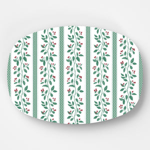 WH Serving Platter | Christmas Berries Stripe