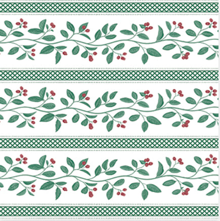 In Stock Paper Table Runner | Christmas Berries Stripe