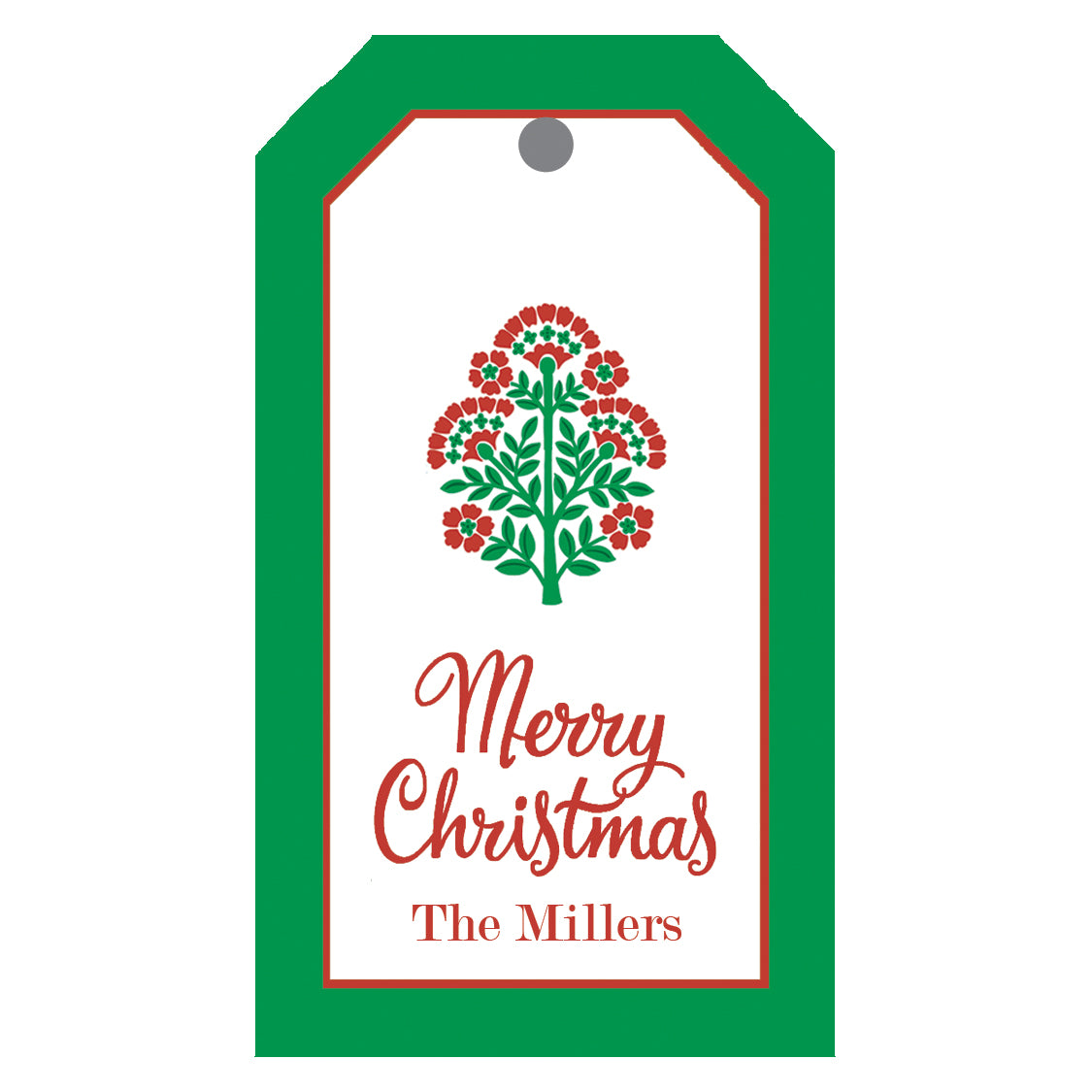 Christmas Block Print Personalized Gift Tags