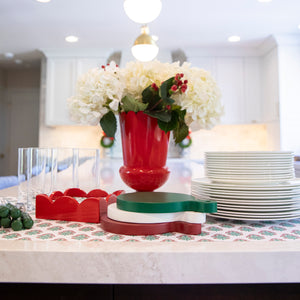 Paper Table Runner | Christmas Block Print