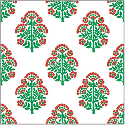 In Stock Paper Table Runner | Christmas Block Print