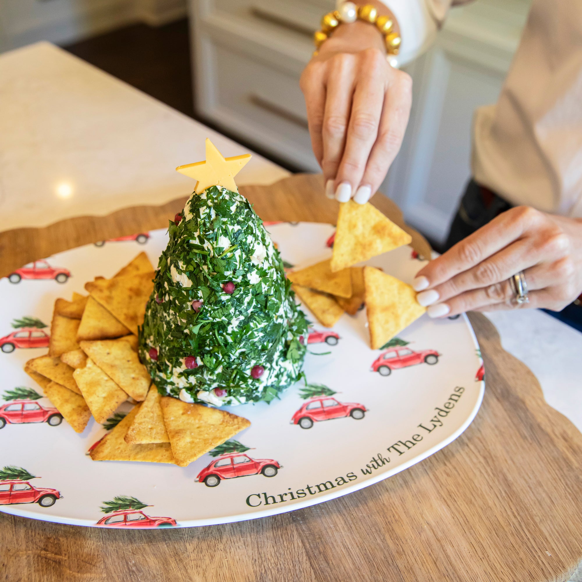 WH Serving Platter | Christmas Car (Personalized Option)