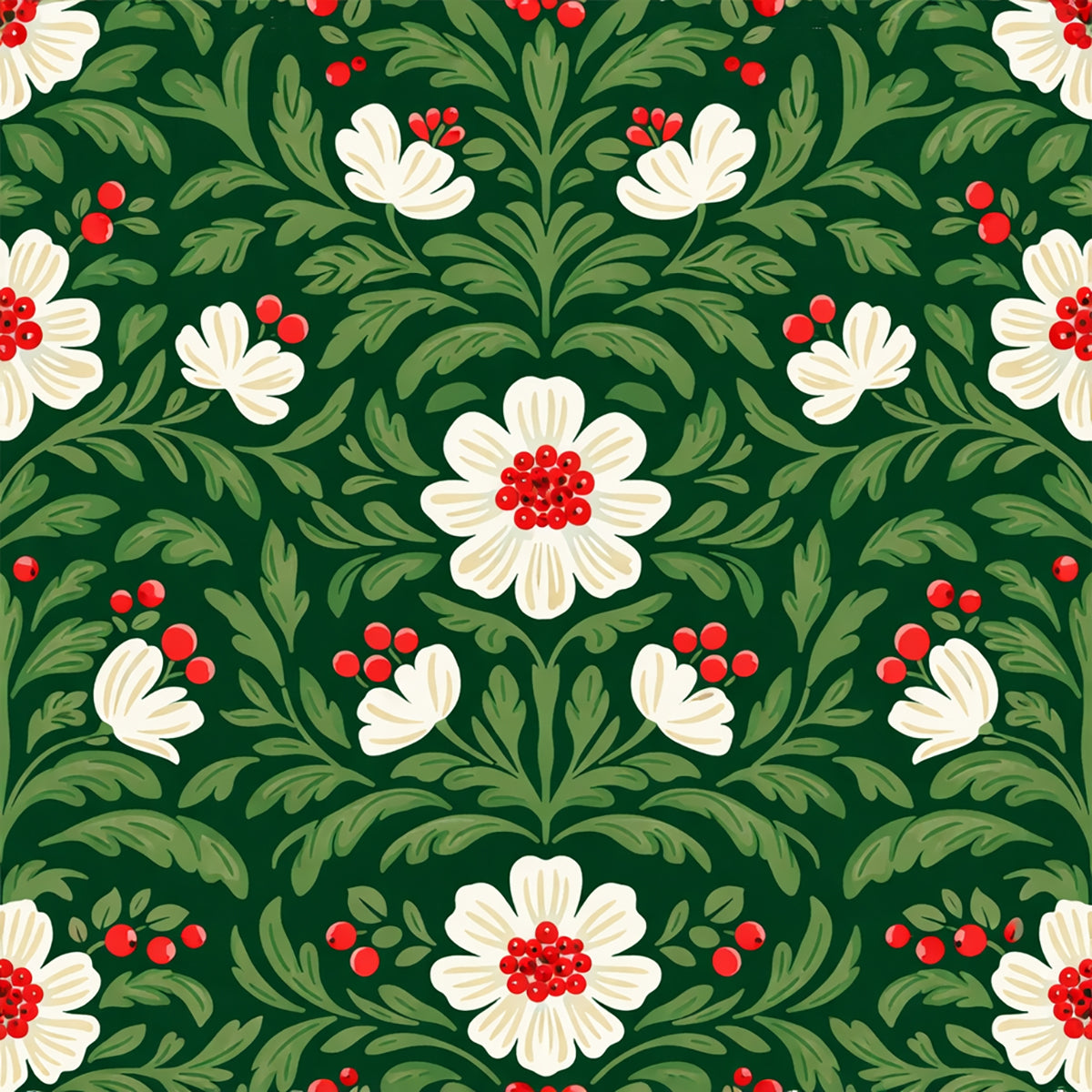 In Stock Continuous Roll Gift Wrap | Christmas Damask