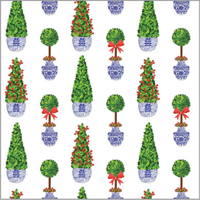 In Stock Continuous Roll Gift Wrap | Christmas Topiaries