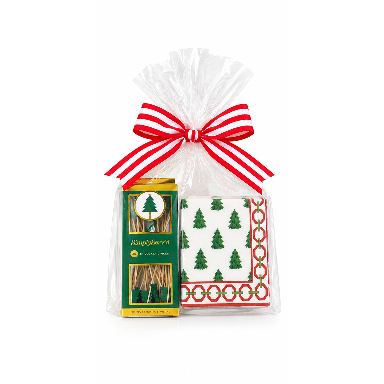 Appetizer Sticker Christmas Tree Cocktail Picks & Napkins Gift Set | WH Hostess - WH ...