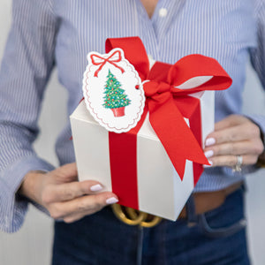 Christmas Tree Plaque Die-Cut Gift Tags – Set of 8