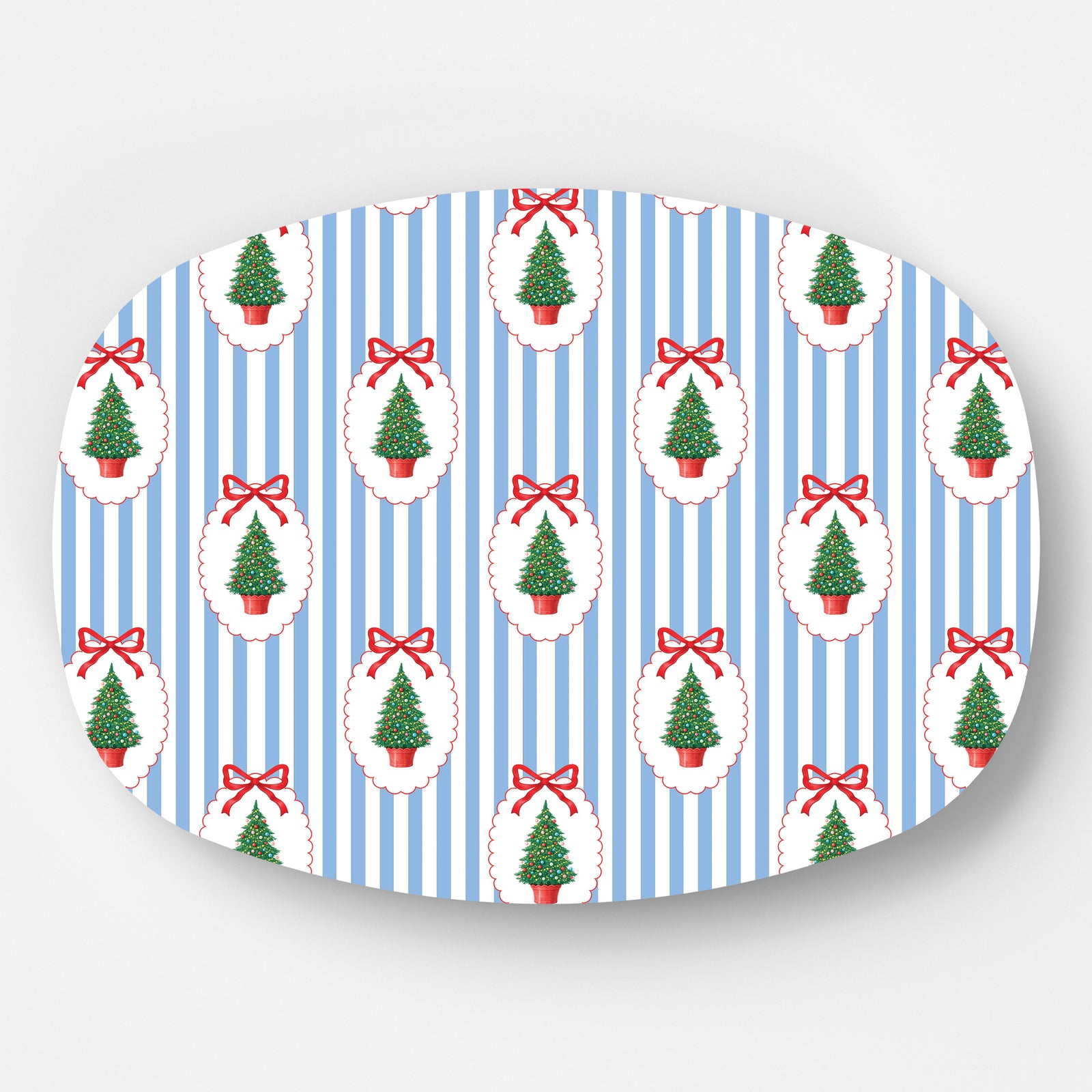 WH Serving Platter | Christmas Tree Plaque Stripe