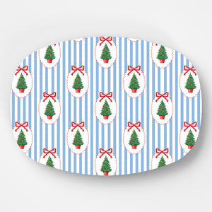 WH Serving Platter | Christmas Tree Plaque Stripe